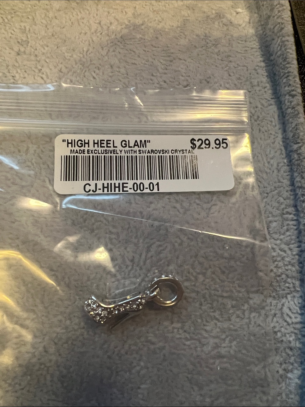 Swarovski Crystal high heel Charm - Silver
